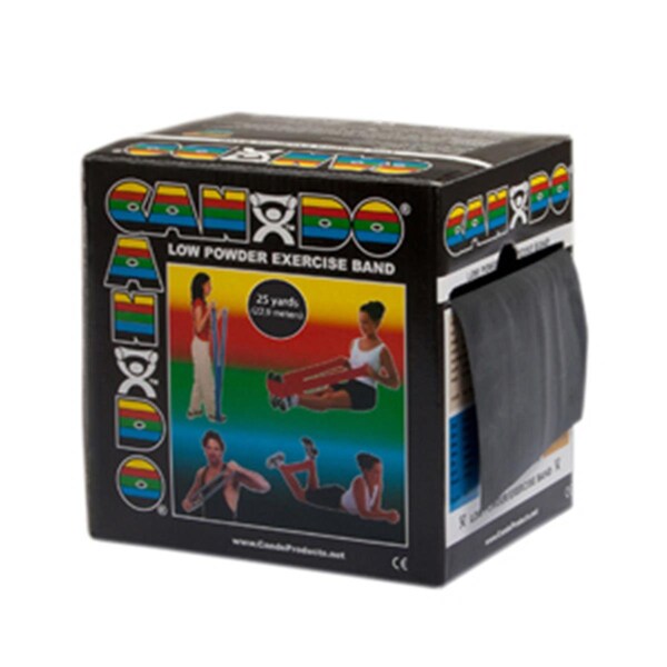 Cando International Low Powder Exercise Band, 25 yards Roll - Black, X Heavy CanDo-10-5275 - main